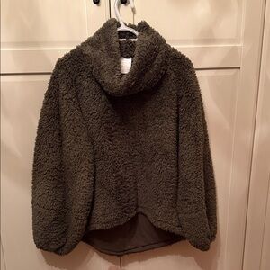 lululemon athletica Olive Green Sherpa Cowl Neck Pullover